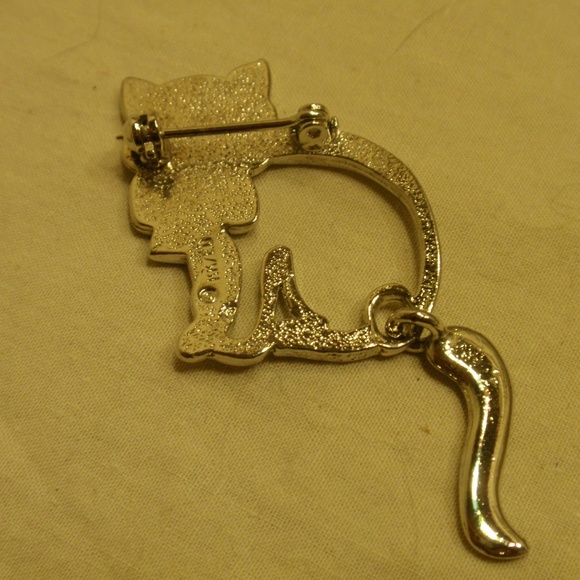 Vintage KK/Ed Oro Metal Cat Kitty Brooche Pin - Picture 4 of 8